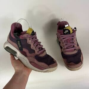Nike Air Jordan MA2 Sneakers Womens 9.5 Pink Suede Lace-Up Running Shoes Casual